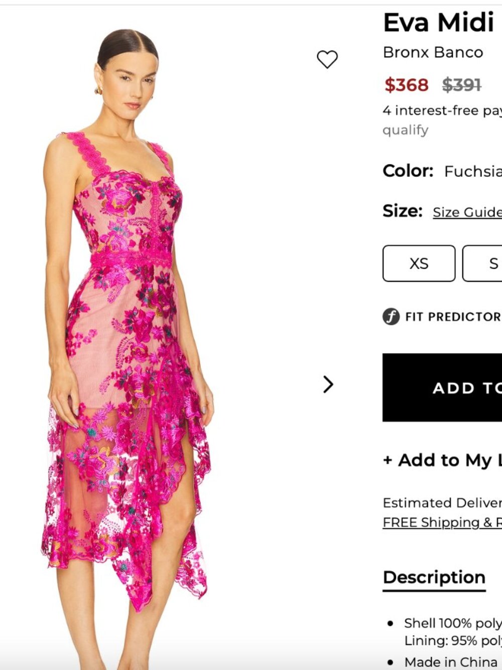 Bronx and Banco Asymmetric Hot Pink Eva Midi Dress